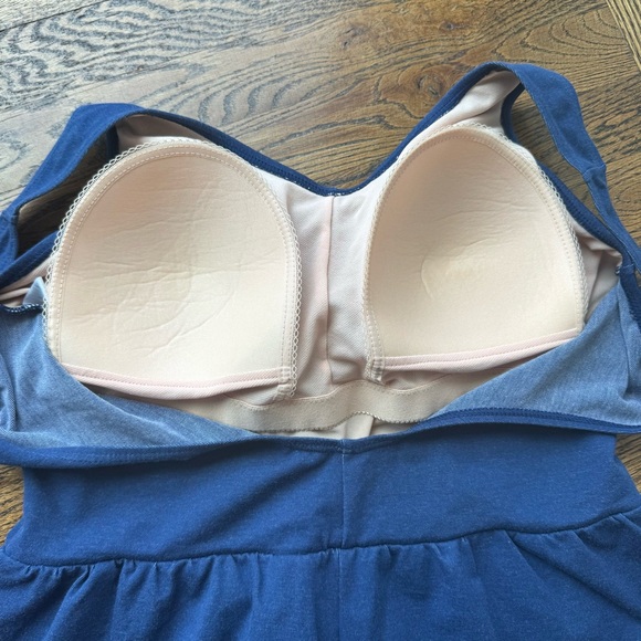 Blair Vintage Bathing Suit Navy Blue with Embroidery Star Romper Size 18 - Picture 5 of 6